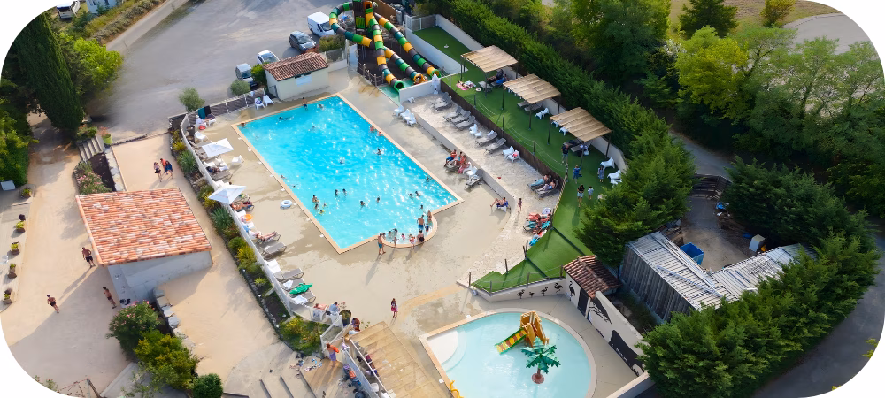 Vue aérienne du Ludo camping à Lussas